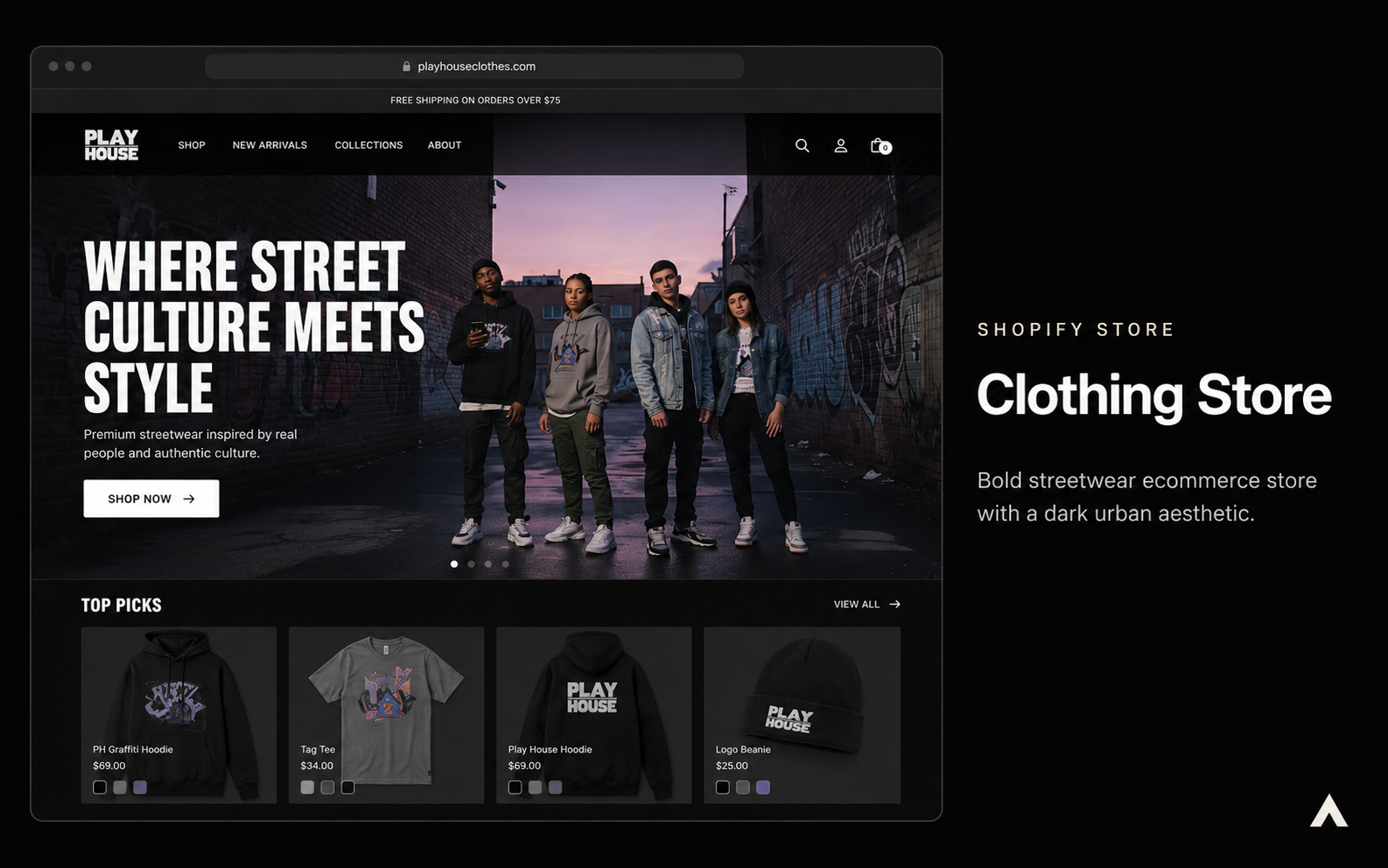 PlayHouse Clothing Shopify store screenshot