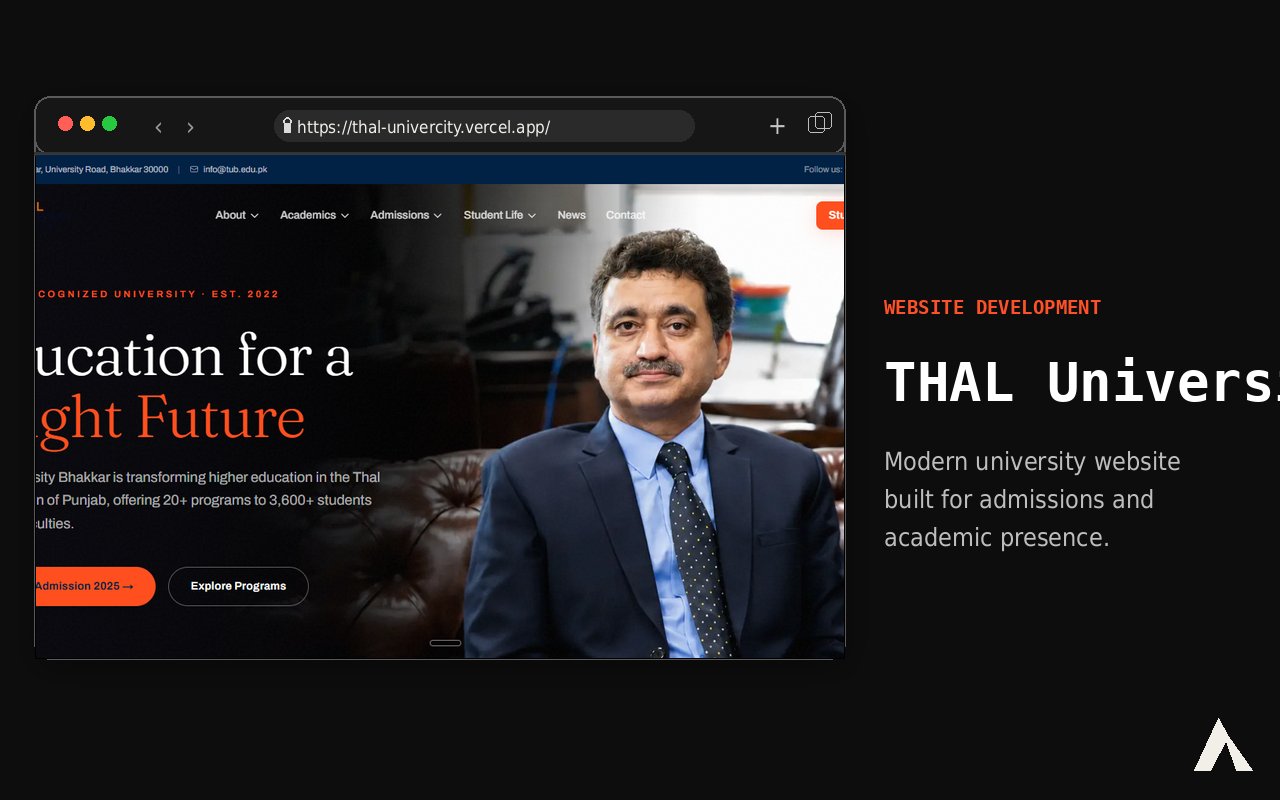 Thal University website screenshot